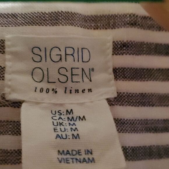 Sigrid Olsen 100% Linen  Blouse M - Picture 2 of 6
